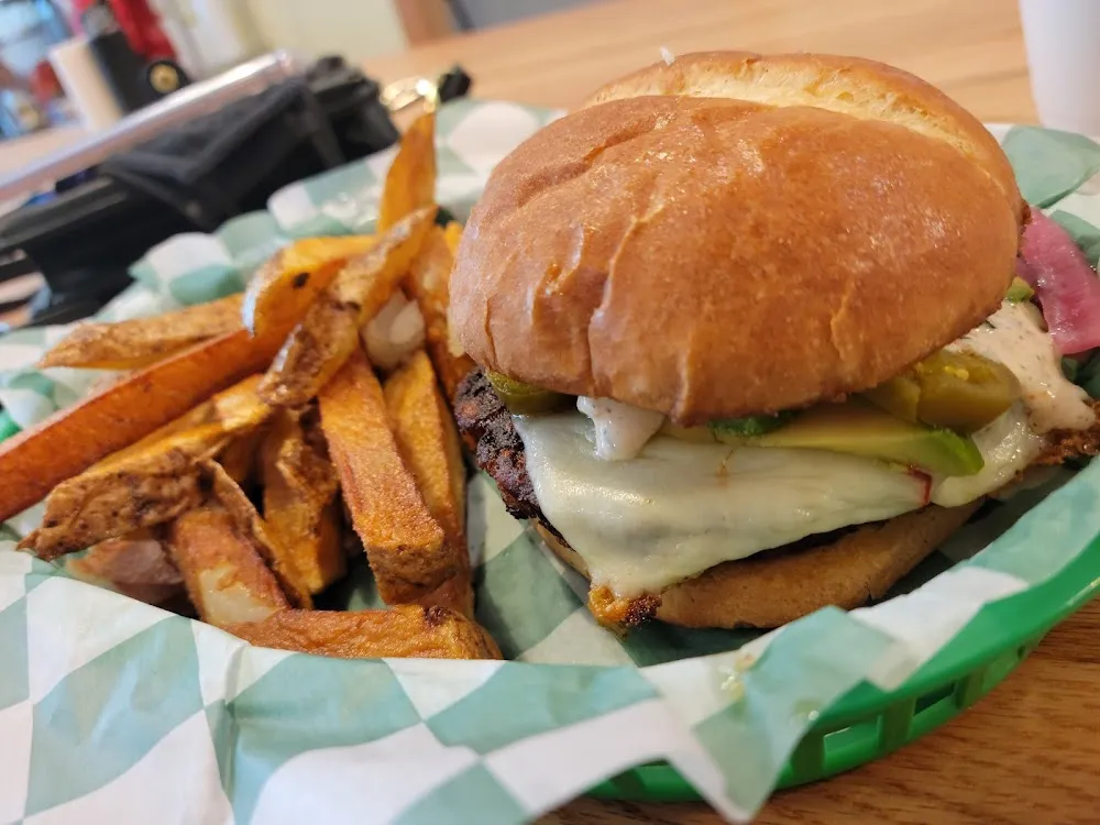 Southwest Veggie Burger and Fries